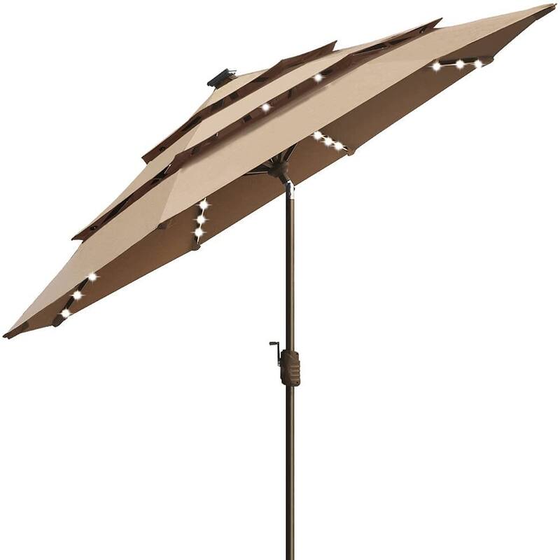 Tradesparker Multicolor Sunbrella 9ft/10x6.5ft Patio Market Outdoor Table Umbrella