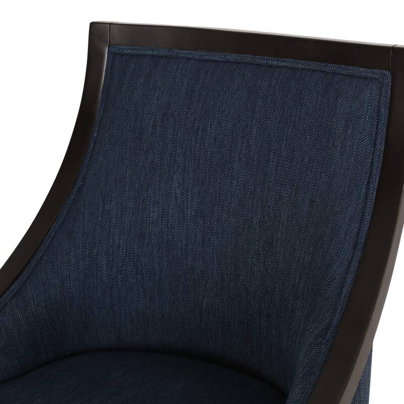 Elegant Meeting Room Chair Office Chair with Wood Frame, Navy Blue Reception Chair Office Chair with Armrests