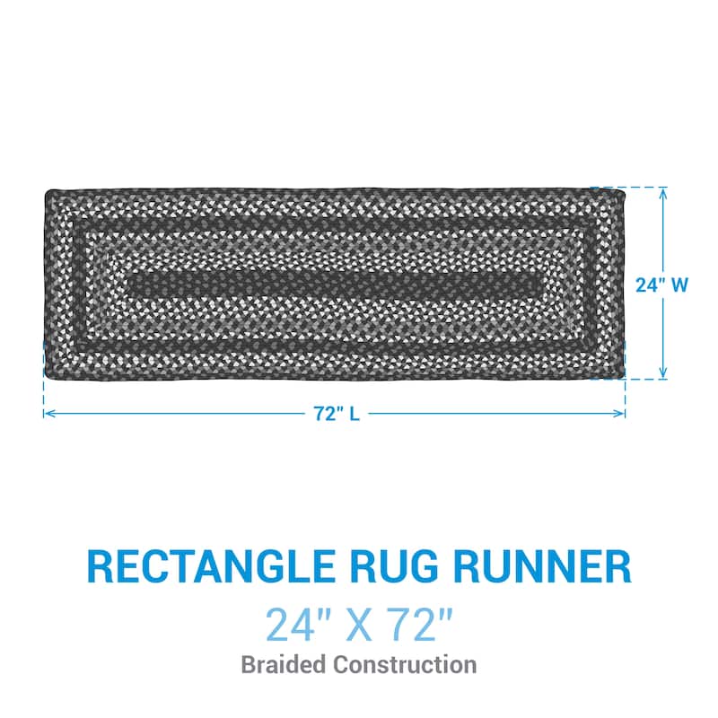 Park Designs Cozy Cottage Braided Blue Rectangle Indoor Rug Runner 2' x 6' - 2'x6'