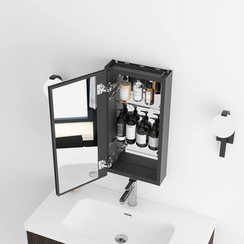 Rectangular Aluminum Medicine Cabinet with Mirror
