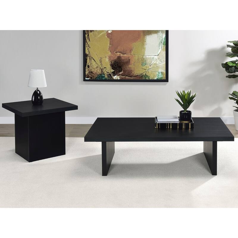 Caroline Black 2-piece Rectangular Coffee and End Table Set