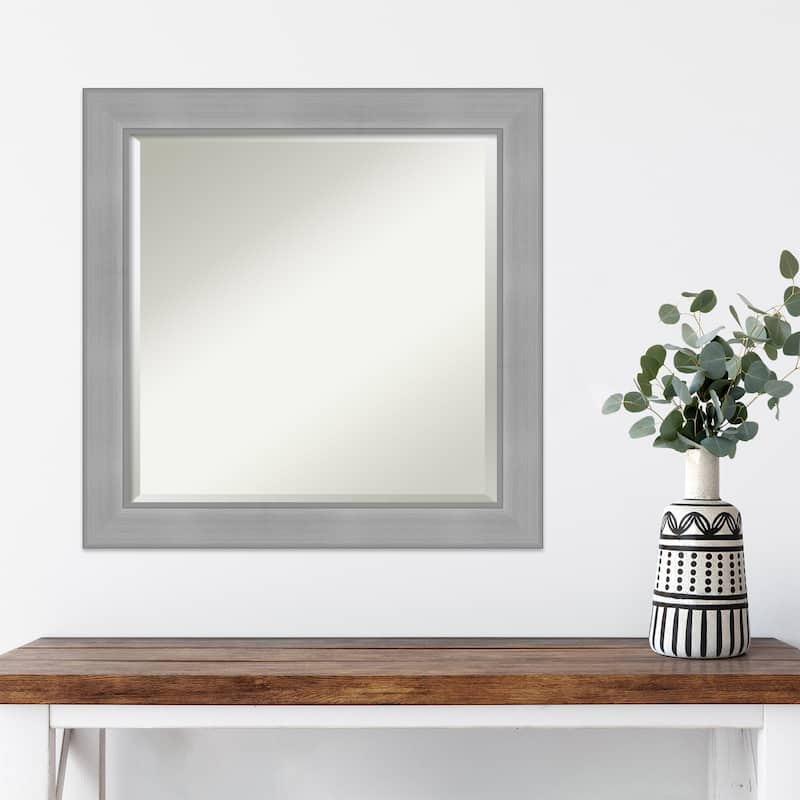 Beveled Wall Mirror - Vista Brushed Nickel Frame - Vista Brushed Nickel
