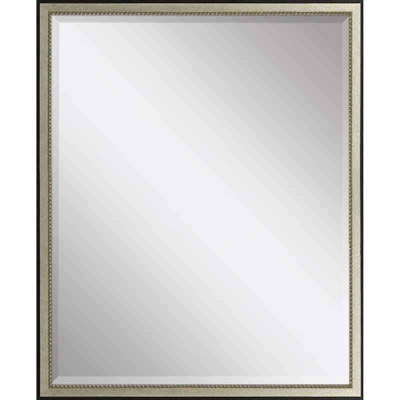 HomeRoots 30" Silver Solid Wood Framed Accent Mirror - 24.00 in. x 30.00 in. x 1.00 in.