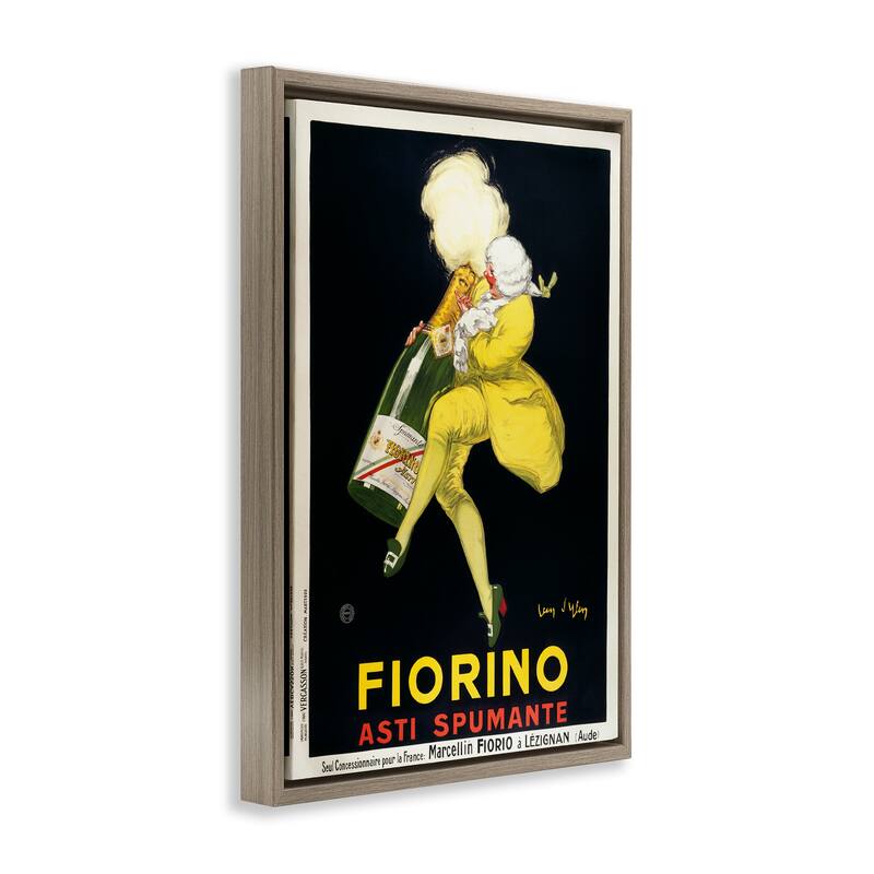 Stupell Vintage Fiorno Wine Framed Floater Canvas Wall Art Design By Marcus Jules