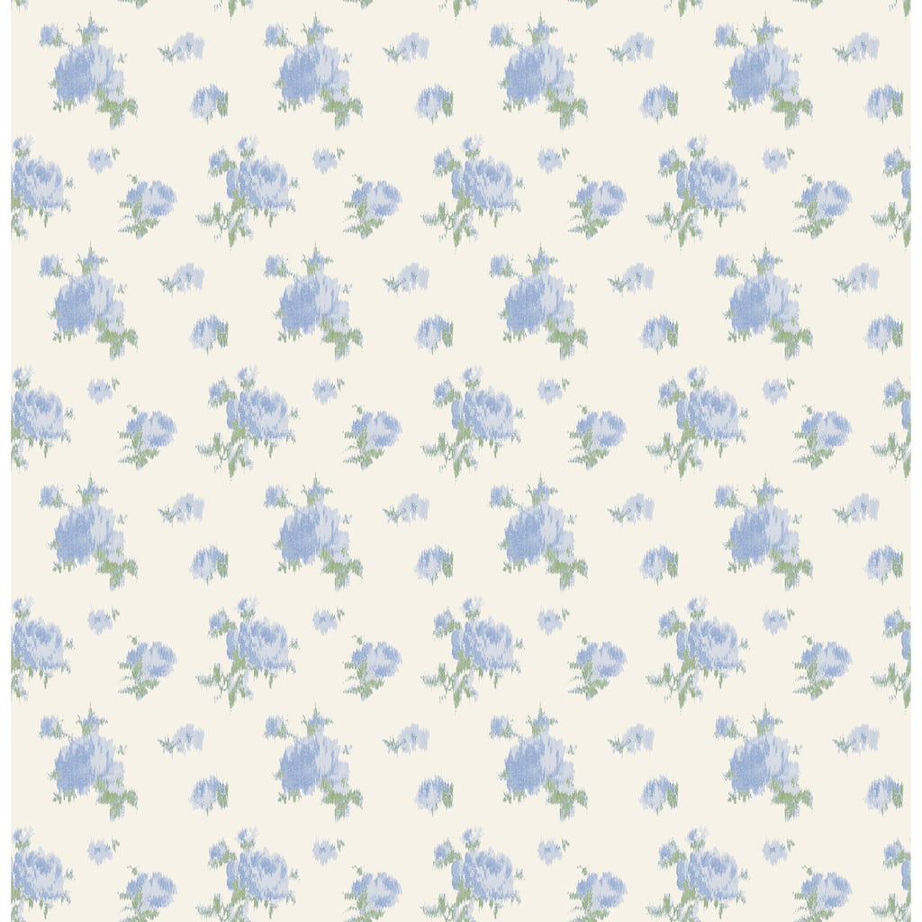 LoveShackFancy Ikat Rose Blue Small Print Wallpaper