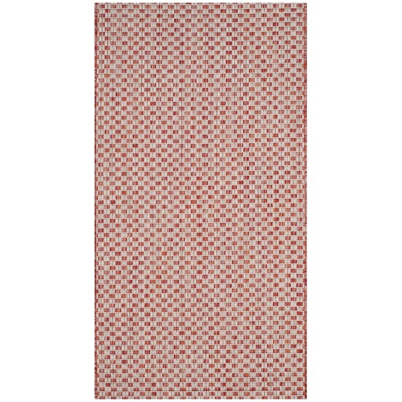 SAFAVIEH Courtyard Judi Indoor/ Outdoor Patio Backyard Rug - 2'3" x 5' - Rust/Light Grey