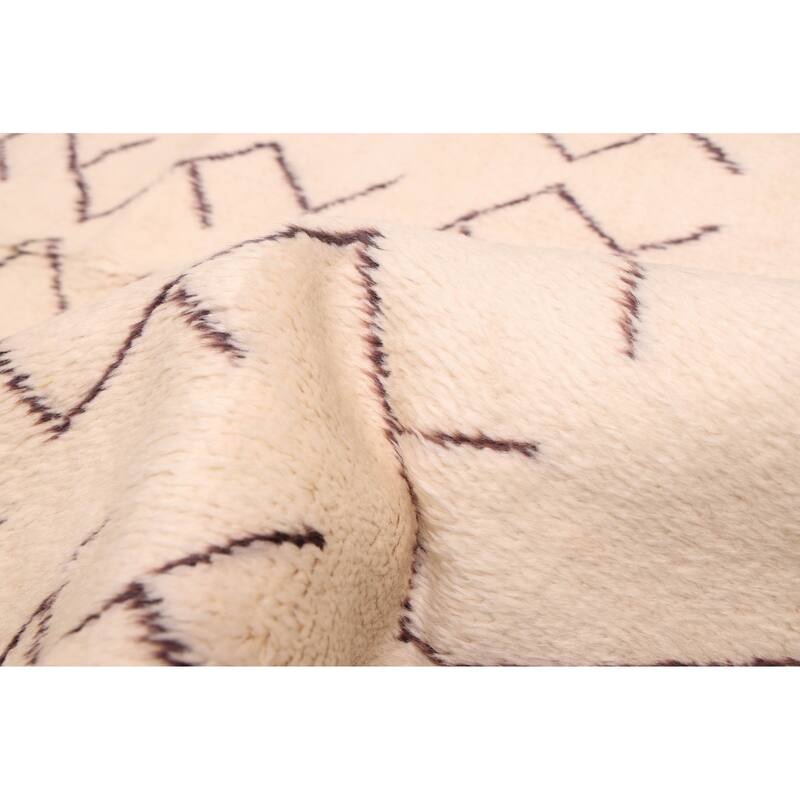 ECARPETGALLERY Hand-knotted Pak Finest Marrakesh Cream Wool Rug - 6'9 x 9'7