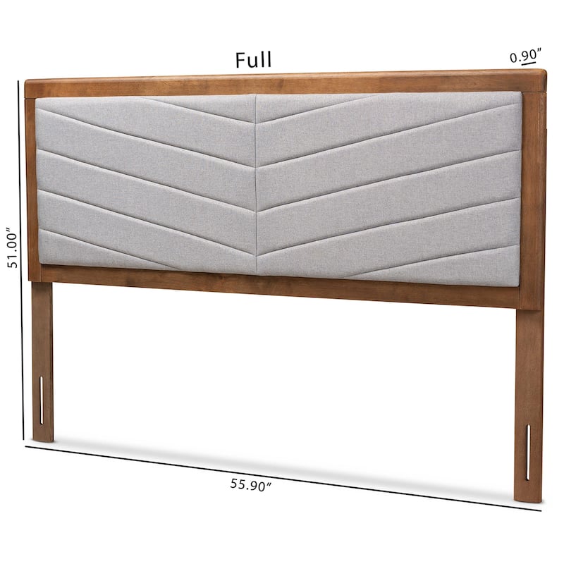 Modern Grey Fabric Headboard - Tufted Panel Headboard with Wood Frame - Bedroom Headboard 61 Inch Wide