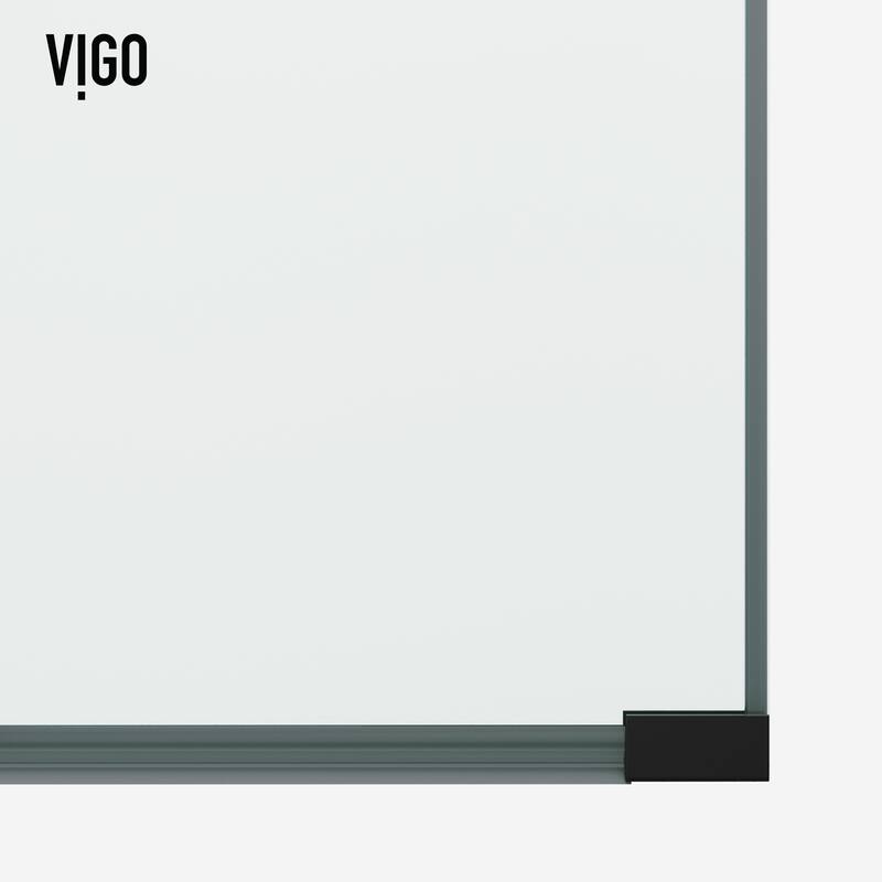 VIGO Arden 34" W x 78" H Framed Fixed Shower Screen in Matte Black