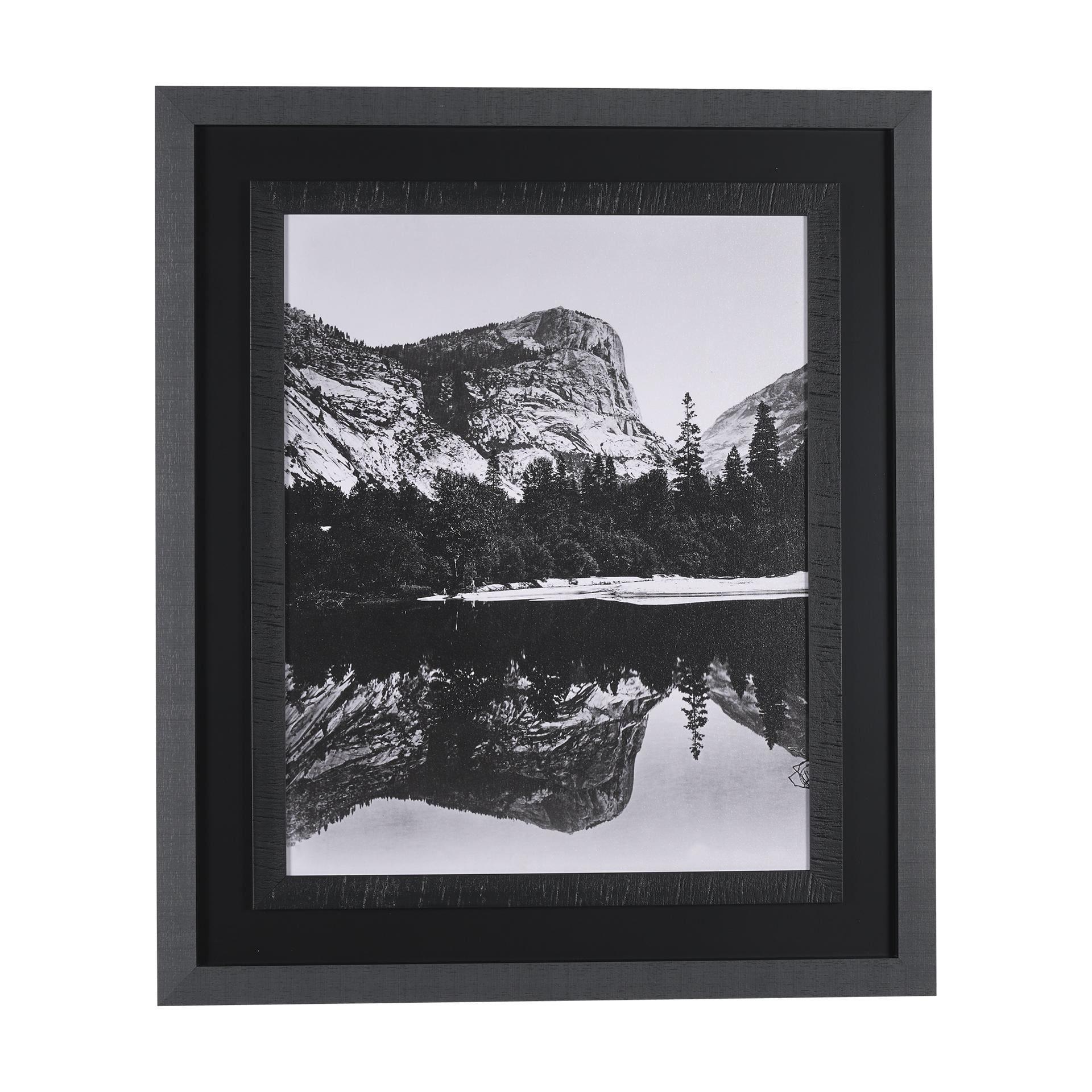 Mercana Mirror Lake by Carleton E Watkins a Hand Embellished Textured Framed Photo Art Print