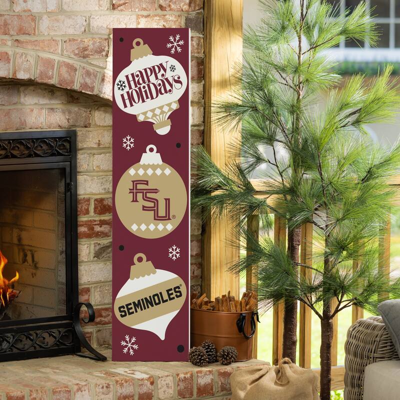 47" Double Sided Seasonal Porch Leaner, Florida State University - 47" x 11.25" - Christmas