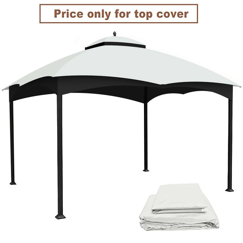 Heavy Duty Gazebo Replacement Canopy with Air Vent, UV Protection, and Mosquito Netting, 10X12, White
