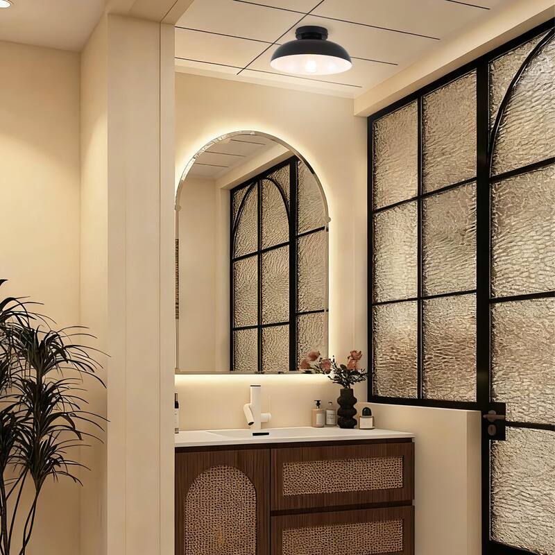 Semi Flush Mount Ceiling Light, Modern Ceiling Light Fixture for Kitchen Island Dining Room Foyer Hallway Porch Barn Loft