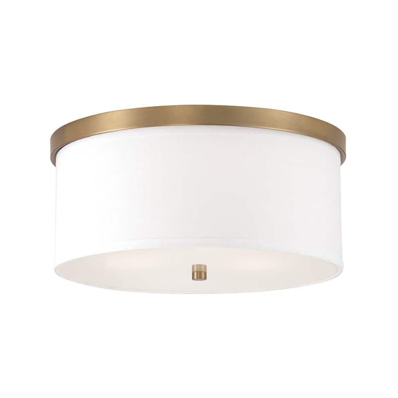 Transitional 3-light Aged Brass Flush Mount - 7.25 inches high