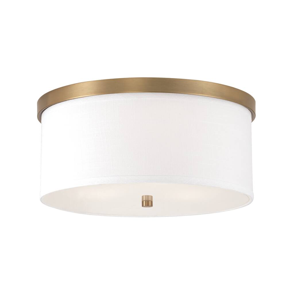 Transitional 3-light Aged Brass Flush Mount - 7.25 inches high