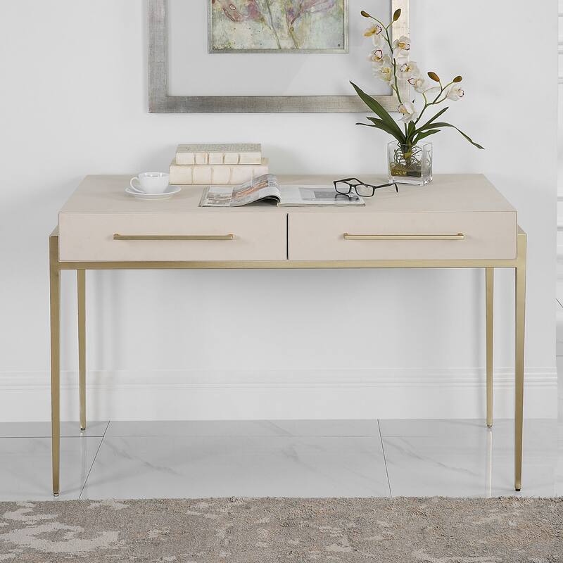 Uttermost 22900 48" MDF and Metal 2 Drawer Writing Desk