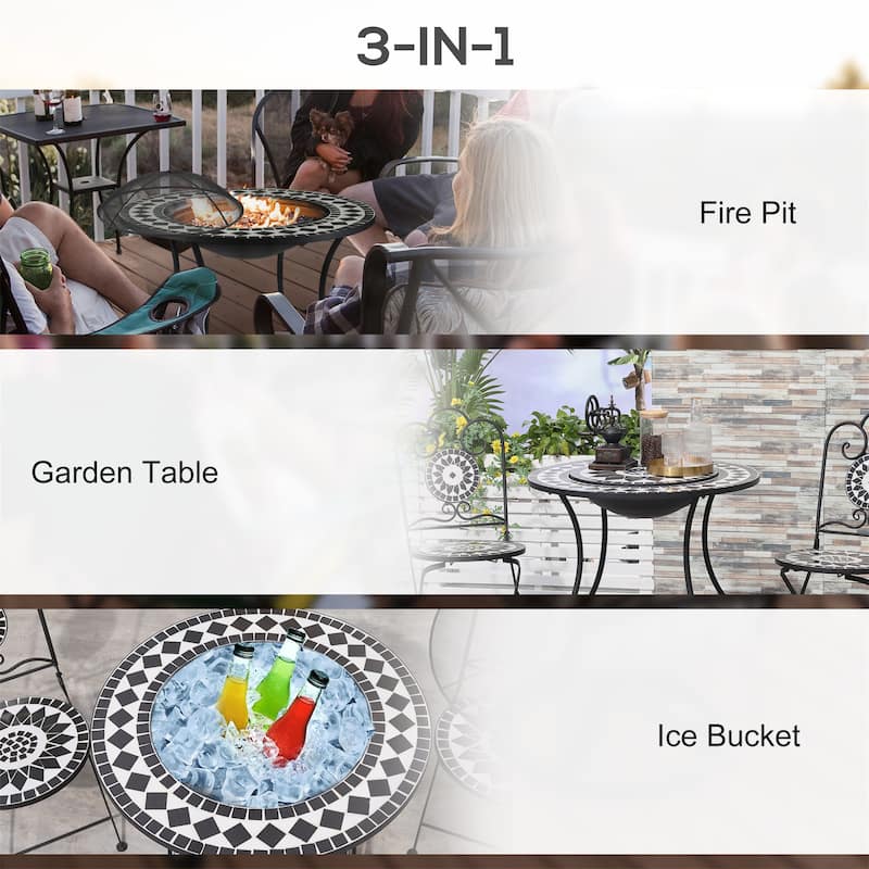 Outdoor Fire Pit Dining Table