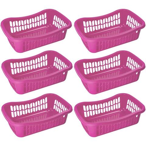 Large Plastic Storage Basket for Organizing Kitchen Pantry, Kids Room