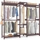preview thumbnail 67 of 65, Bamboo Closet System Clothes Rack, Large Freestanding Garment Rack Clothing Rack for Hanging Clothes