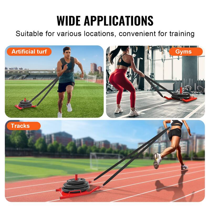 VEVOR Weight Training Pull Push Sled, Fitness Strength Speed Training Sled for Athletic Exercise and Speed Improvement