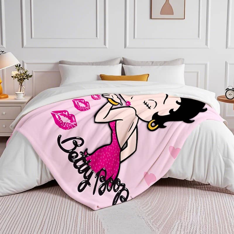 Betty Boop Super Soft Fleece Plush Throw Blanket for Couch Bed Sofa