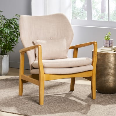 Fabric Arm Chair With Wood Frame