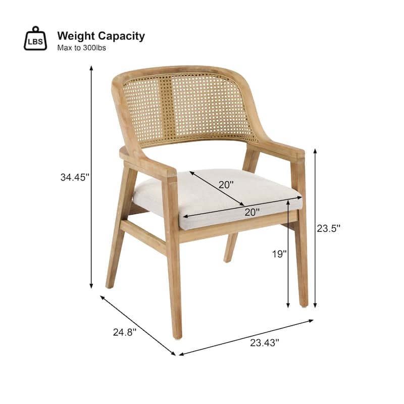 Christopher Knight Home - Mid-Century Extendable Dining Table Set with Upholstered Cane Back Dining Chairs
