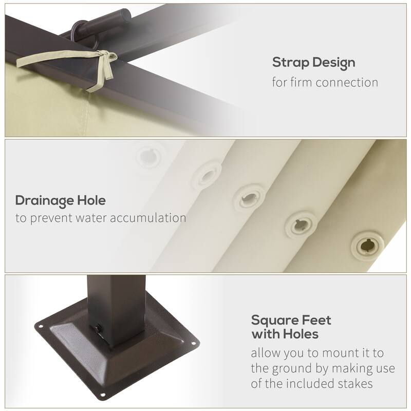 11.5'x11.5' Outdoor Retractable Pergola with UV-Resistant Canopy, Steel Frame Patio Shade Shelter for Garden & Backyard