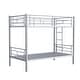 preview thumbnail 5 of 9, Twin Over Twin Metal Bunk Kids Bed Frame, Split Design, High Guardrail, Storage, Grey Silver