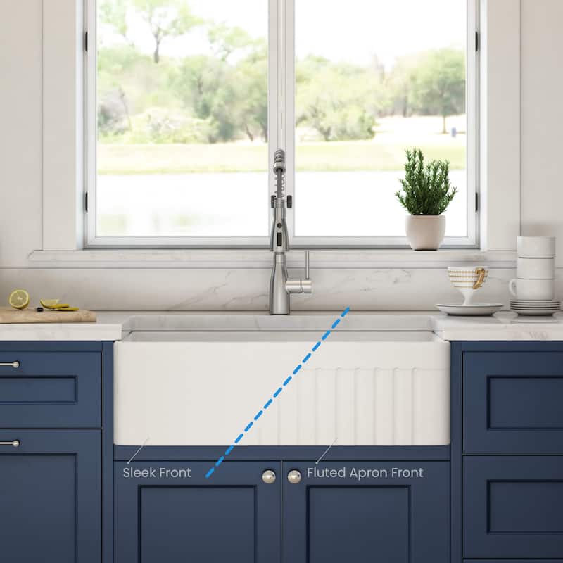 Pillar 33 Inches Farmhouse Kitchen Fireclay Sink