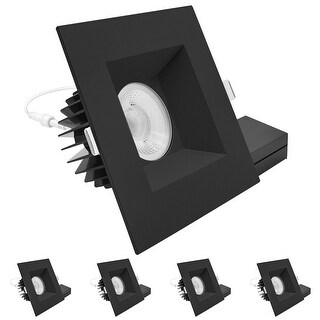 3sixty Led Light LUXRITE 6 In. LED Regressed Light with Square Black Trim, 22W, 1800LM ...