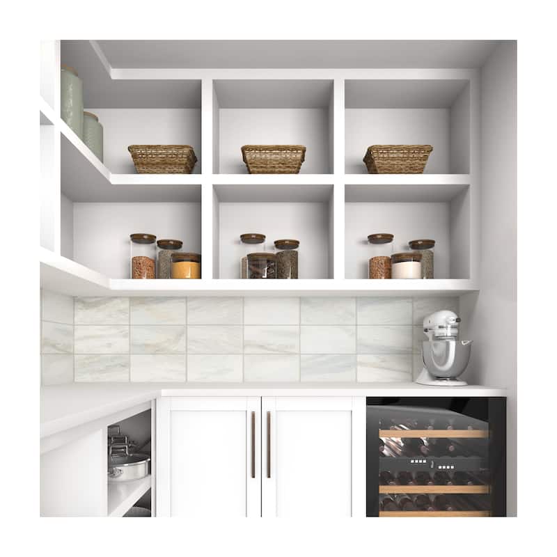Daltile Pietra Divina 6" x 12" Marble Natural Stone Bamboo Mosaic in Honed Namaste (10 PC Per Carton) (10 SQFT Per Carton)
