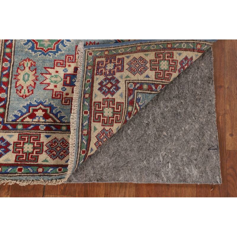 Light Blue Kazak Accent Rug Hand-Knotted Bedroom Wool Carpet - 2'7" x 3'10"