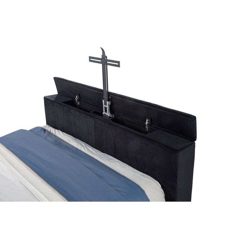 Tisdall Flame Visualizer Wingback TV Bed Black