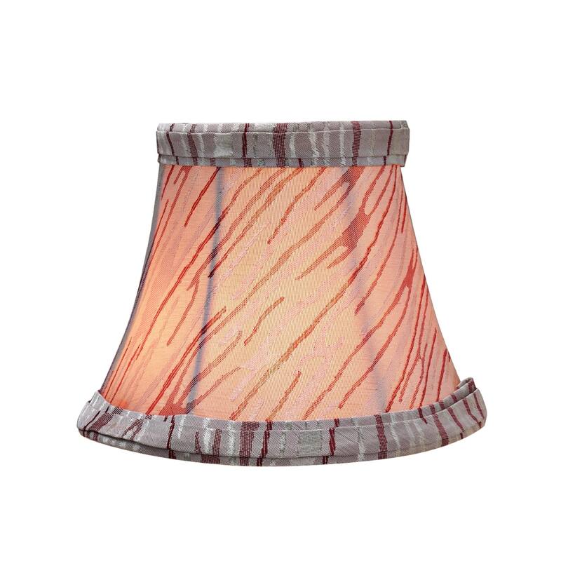 Aspen Creative Bell Chandelier Clip-On Lamp Shade (2 Pack), Off White with Red Striping, (3" x 5" x 4" )