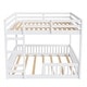 preview thumbnail 17 of 18, Stylish and Simple Full Size Wooden Bunk Bed, Solid Pine Full over Full Floor Bunk Bed Frame with Ladder and Guardrails