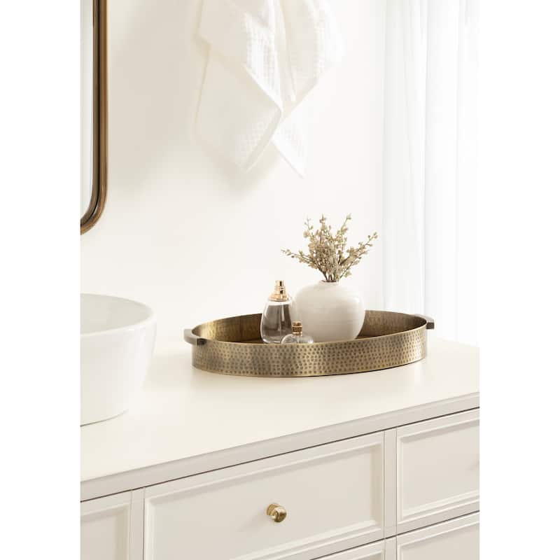 Kate and Laurel Samana Oval Metal Tray