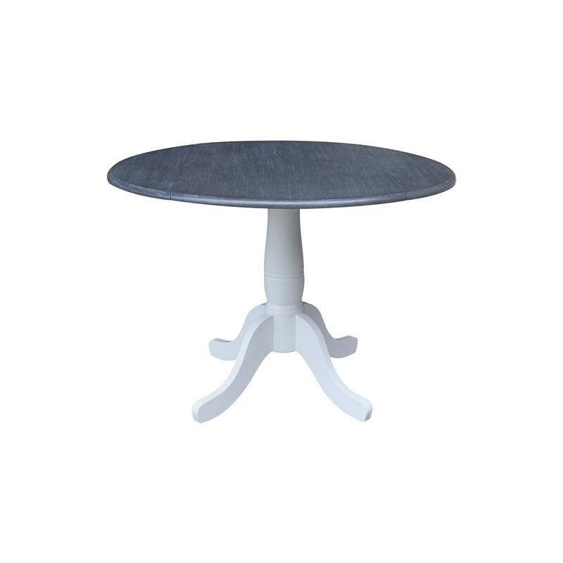 42" Round Top Dual Drop Leaf Pedestal Table with Dining Chairs