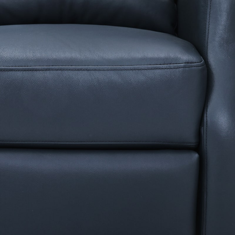 Modern Genuine Leather Recliner Chairs Push Back Adjustable Recliners with Comfortable Arms Set of 2