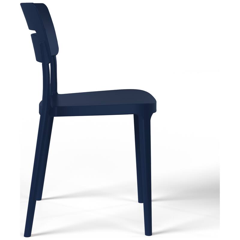 Frond and Form Modern Outdoor Patio Stacking Dining Side Chair (Set of 2)