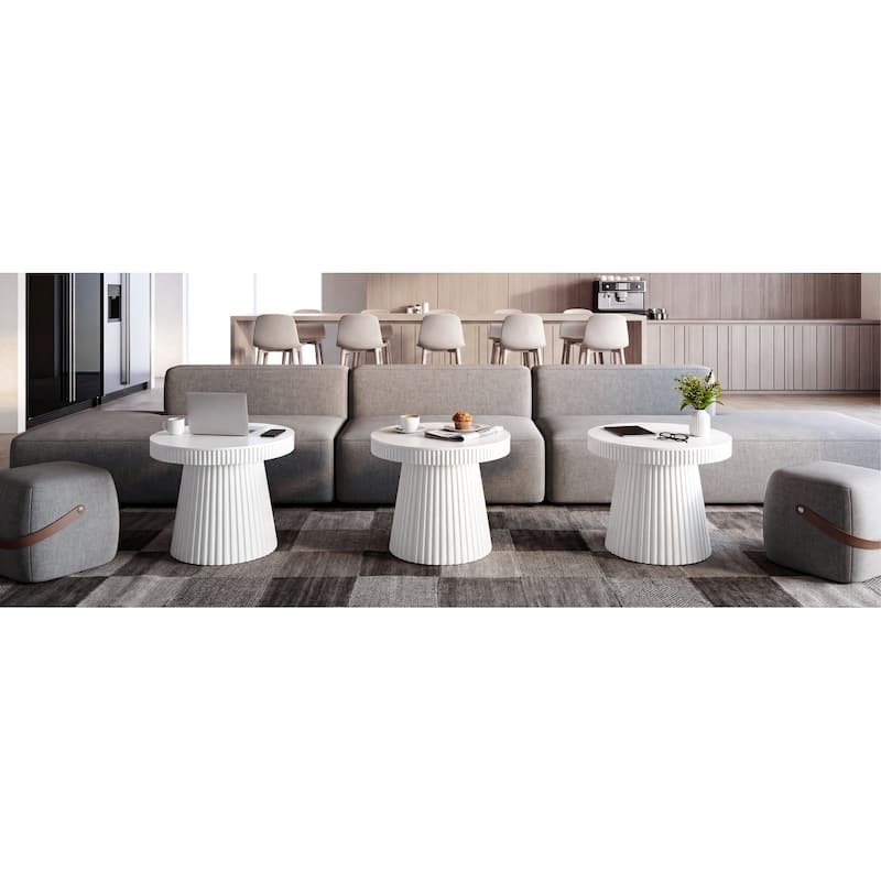 31.5" Round Conference Table, Modern Small Meeting Table, Discussion Office Table for Home Office, Breakroom, Negotiation