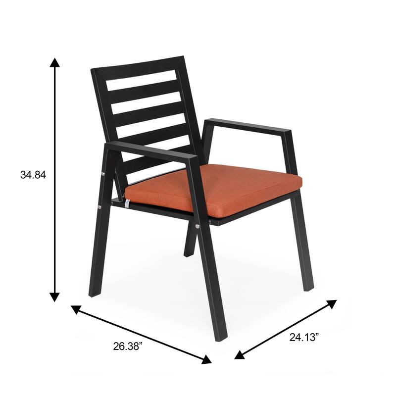 Chelsea 7-Piece Aluminum Outdoor Dining Set 78 in. Rectangular Table and 6 Dining Armchair w/ Cushions - N/A