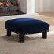 preview thumbnail 110 of 130, The Curated Nomad Performance Fabric Stardust Square Upholstered Footstool Ottoman Navy Blue - Velvet