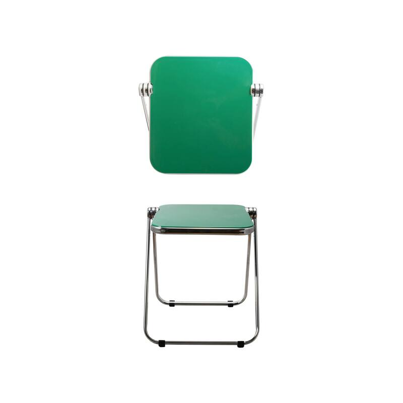 Metal & Plastic Folding Tray Table - 15.75" L x 13.75" W x 24.75" H - Green