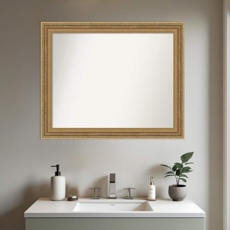 Elliot Gold Non-Beveled Framed Bathroom Vanity Wall Mirror - Elliot Gold