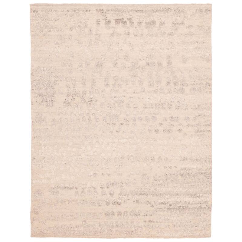 ECARPETGALLERY Hand-knotted Looma Light Grey Wool Rug - 7'6 x 9'10