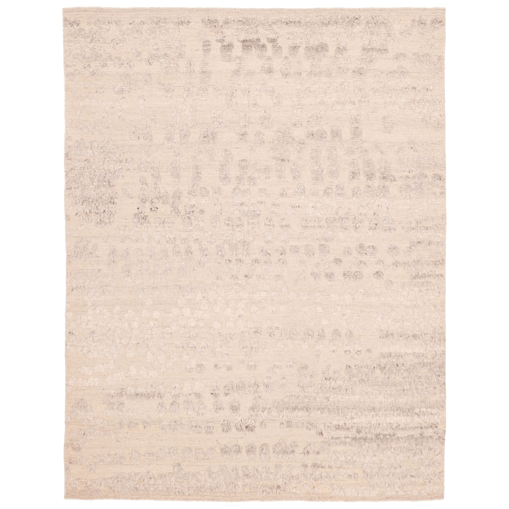 ECARPETGALLERY Hand-knotted Looma Light Grey Wool Rug - 7'6 x 9'10