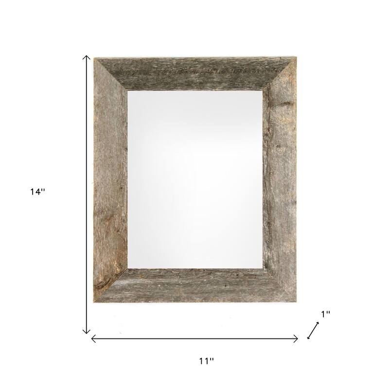 HomeRoots 11" x 14" Gray Solid Wood Hanging Picture Frame