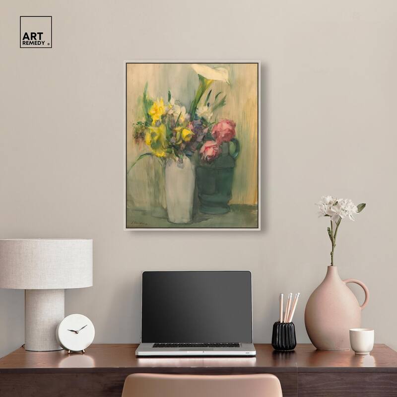 Flowers by Julian Alden Weir Canvas by Art Remedy