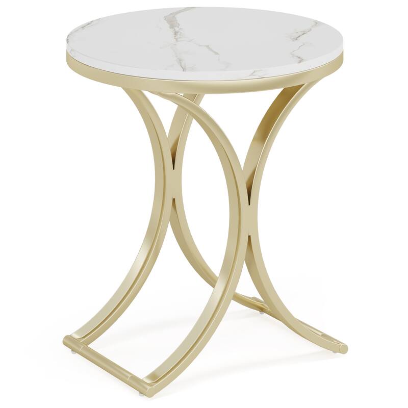 Round Side End Table Living Room, Nightstand for Bedroom